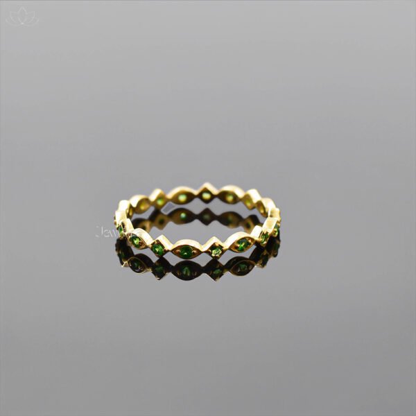 14K Yellow Gold Tsavorite Band Ring Jewelry - Image 2